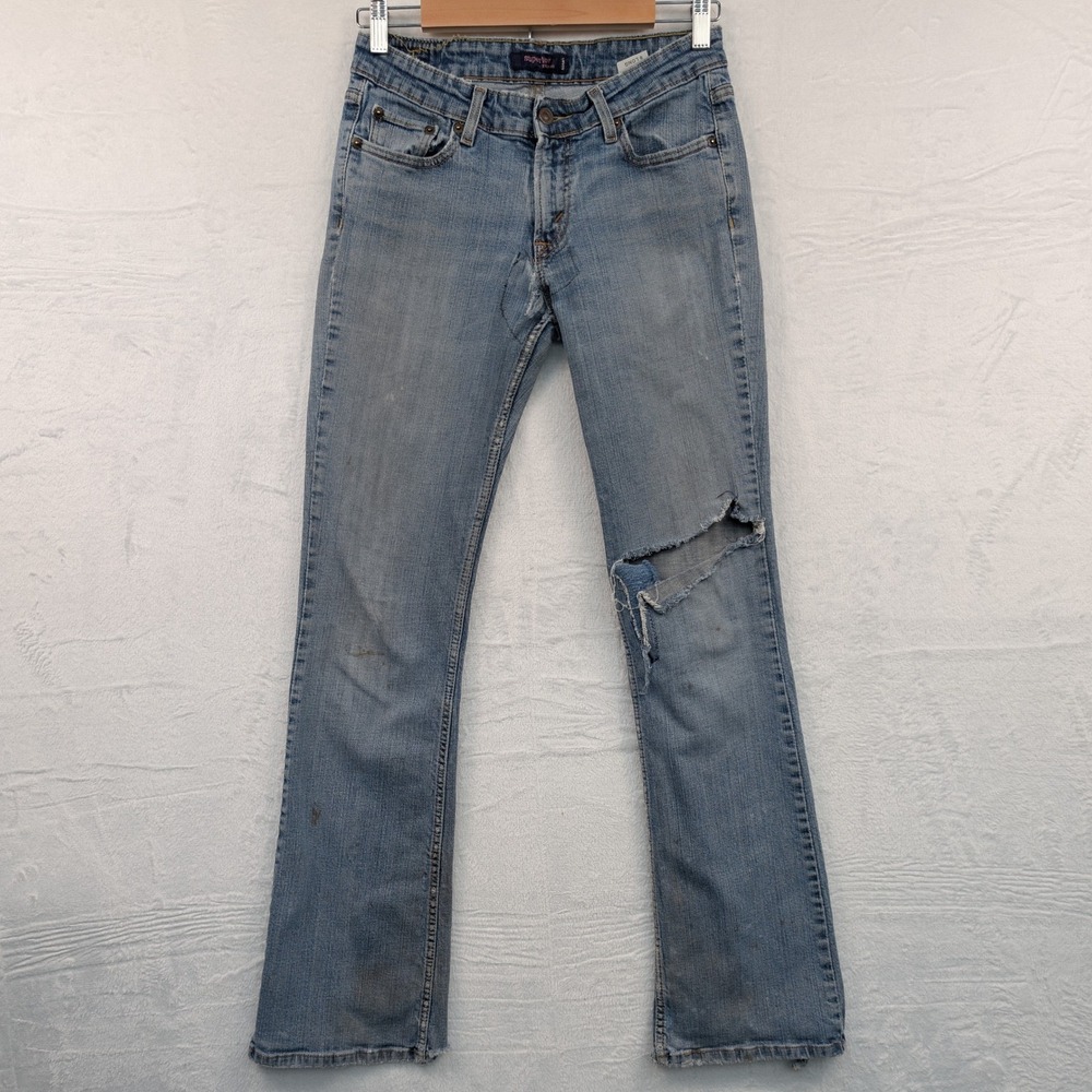 VTG Levi's 518 Jeans Women's 9 L 31x32 Blue Long Distressed Bootcut Superlow Y2K
